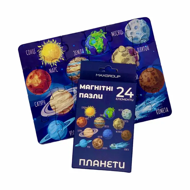 Магнітний дитячий пазл А5 "Планети" 24 елементи (9117)