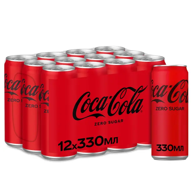 Напій газований Coca-Cola ZERO залізна банка 0,33л (131805). Фото 2