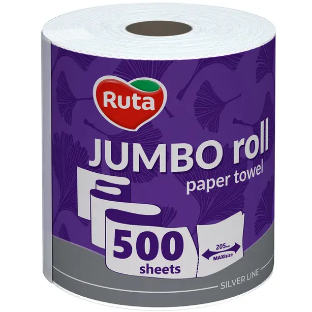 Рушники паперові Ruta Jumbo Roll 2-шарові 500 відривів (895503)