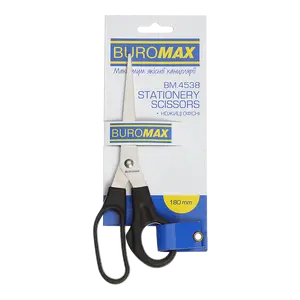 Ножиці офісні Buromax чорні18 см пластик (BM.4538)