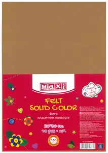 Фетр MAXI м'який 21х30см 10шт/уп коричнневий  (MX61622-42)