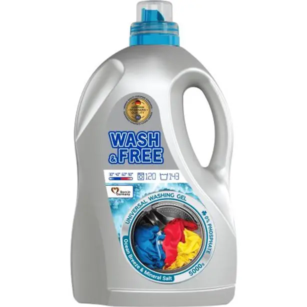 Гель для прання WASH & FREE Універсальний Морська свіжість 5л (720245)