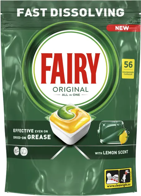Капсули для миття посуду Fairy Original в посудомийних машинах 56 шт (237352). Фото 2