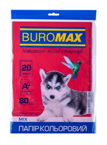 Набір кольорового паперу Buromax Dark+Neon  А4 80г/м2 10 кольорів 50  (BM.2721050-99). Фото 3
