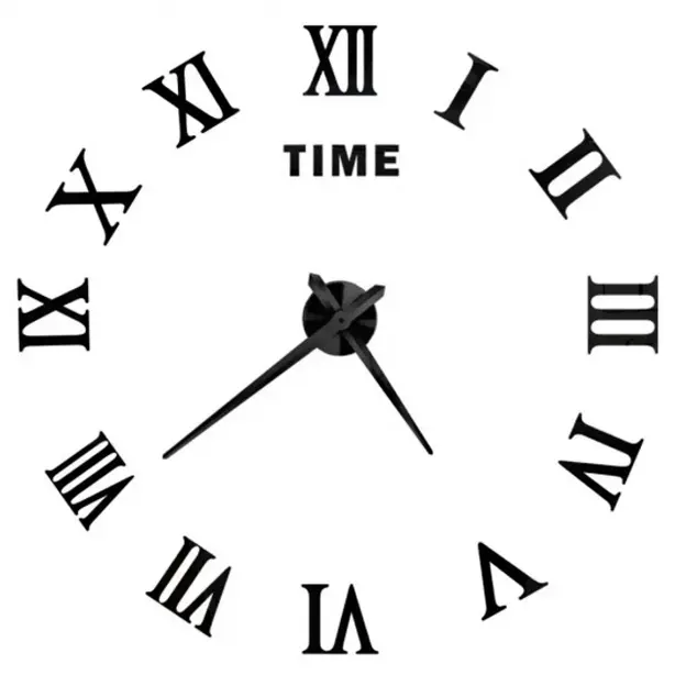 Акрилові дзеркальні настінні 3D годинники DIY CLOCK від 50 до 120см Black (9020-007)