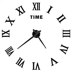 Акрилові дзеркальні настінні 3D годинники DIY CLOCK від 50 до 120см Black (9020-007)