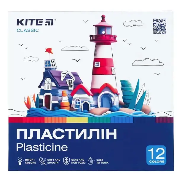 Пластилін дитячий  Kite Classic 24 кольорів 480гр (K-088)