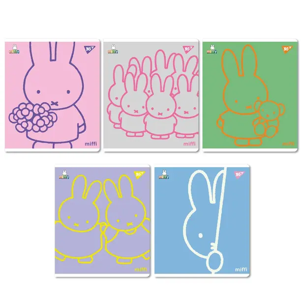 Зошит шкільний YES Miffy А5 12 коса лінія м'яка політурка 10штуп  (767501)