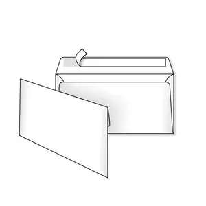 Конверт білий євро DL Е65 скл білий Т-001369