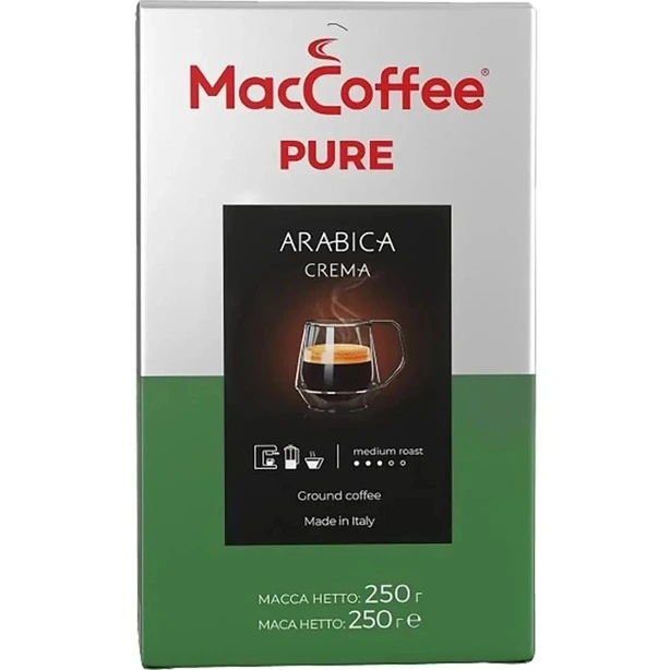 Кава мелена смажена натуральна MacCoffee Pure Arabica Crema 250 г (146159)