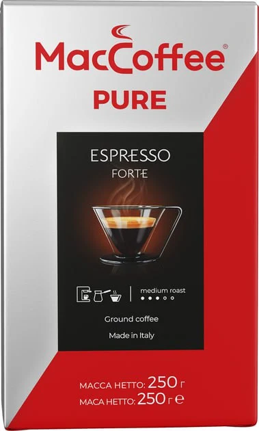 Кава мелена смажена натуральна MacCoffee Pure Espresso Forte 250 г (146166)