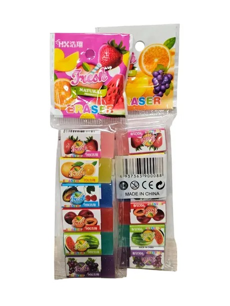 Гумка FRESH кольорова в блістері 6шт. (900088). Фото 2