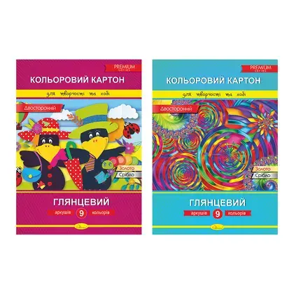 Картон білий в наборі Фолдер А4, 9 аркушів 215 г/м2, (000321)