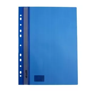 Папка-швидкозшивач 4OFFICE A4 PP синя з прозорим верхом з перфоацією (4-240-49)