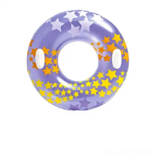 Коло надувне Intex 91 см Фіолетовий дві ручки зірки (59256 Violet)