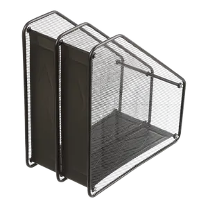 Лоток вертикальний Buromax чорний метал на 2 відділення 310x295x160мм (BM.6263-01). Фото 2