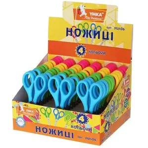 Ножиці дитячі Умка 12 см потовщені ручки асорті НЦ406 (04040050). Фото 2