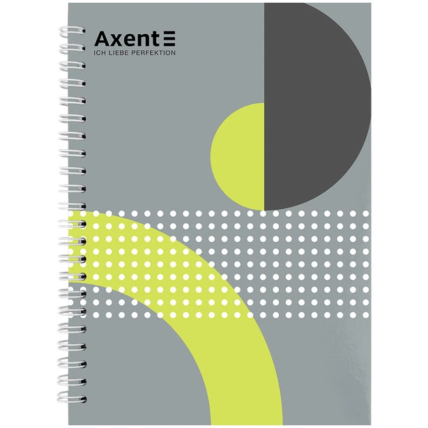 Зошит офісний Axent №18 А5 96арк. клітинка спіраль тверда палітурка пружина  (8032-18-A)