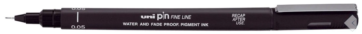 Лінер Uni PiN fine line чорнило чорне 0.05 мм пластик (PIN005-200.Black)
