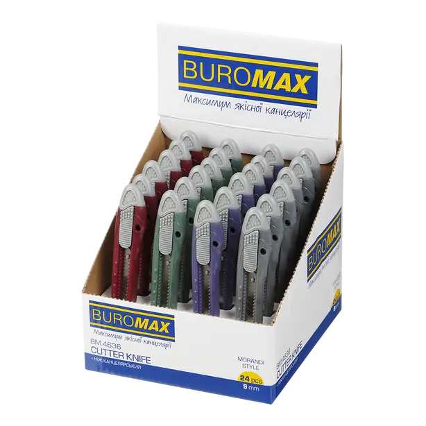 Ніж канцелярський Buromax MORANDI STYLE 9 мм механічний фіксатор корпус пластиковий (BM.4636). Фото 2