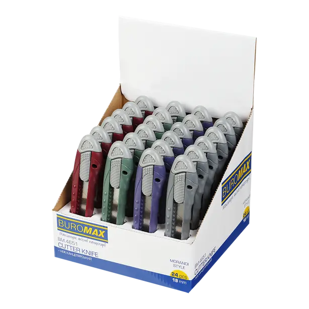Ніж канцелярський Buromax MORANDI STYLE 18 мм механічний фіксатор корпус пластиковий (BM.4651). Фото 2