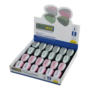 Чинка Buromax Pastel з контейнером на 1 отвір ручна колір асорті (BM.4759)