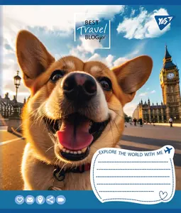 Зошит шкільний YES Best travel blogger 24арк лінія м'яка політурка (767037). Фото 4
