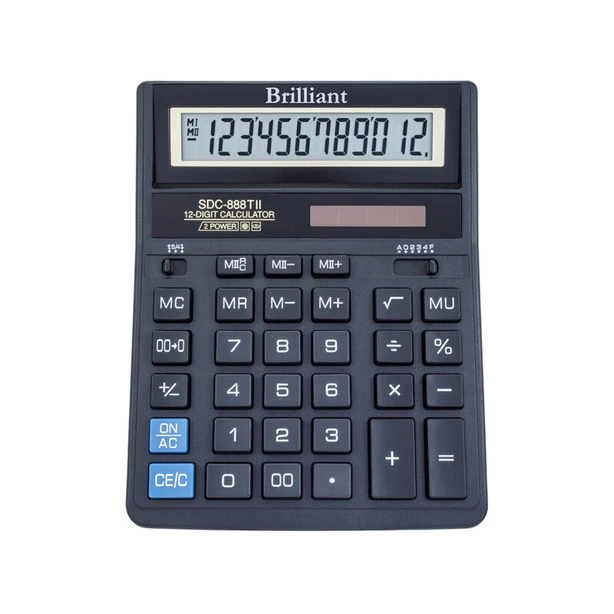 Калькулятор офісний Eleven CDC-888TII чорний12-и розрядний 203х158х31 мм (CDC-888TII)
