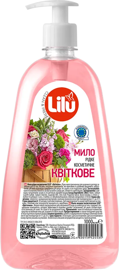 Мило рідке косметичне Lilu Квіткове пл 1000мл (555666)