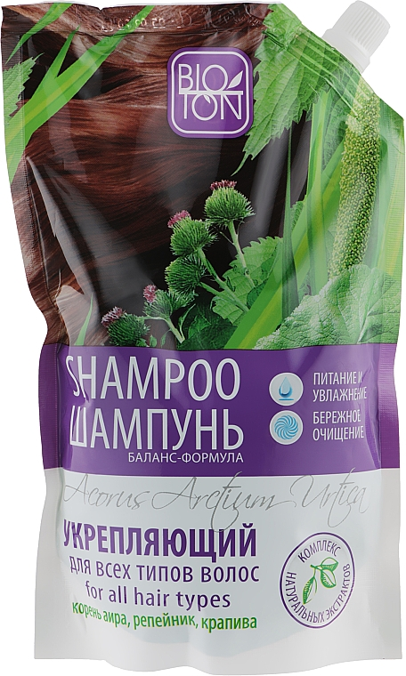 Шампунь баланс-формула Bioton Cosmetics зміцнюючий для всіх типів волосся дой-пак 500 мл (147543)