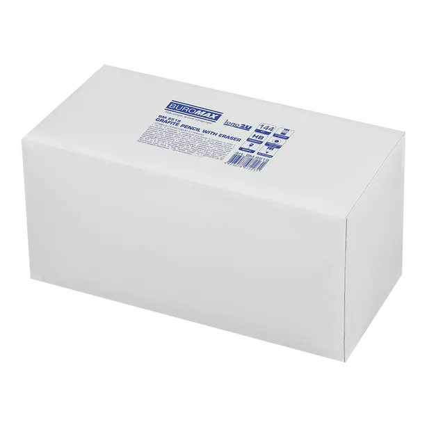 Олівець чорнографітний Buromax LOGO2U чорний дерев'яний круглий HB з гумкою (BM.8519). Фото 2