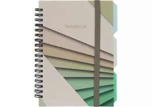 Зошит офісний DESIGN 38 В6 100арк клітинка  пластикова політурка спіраль з розділювачами (O20358-38)