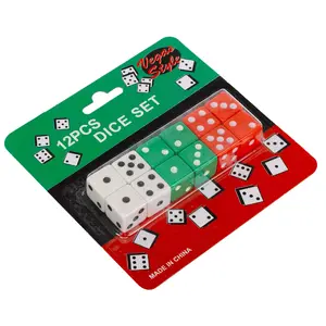 Гральні кубики для настільних ігор Vegas Style пластик 1,5x1,5 см 12 шт. (15125). Фото 3