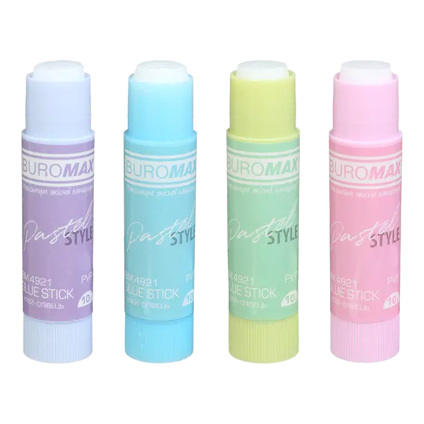 Клей-олівець Buromax PASTEL 10 г PVP (BM.4921). Фото 2