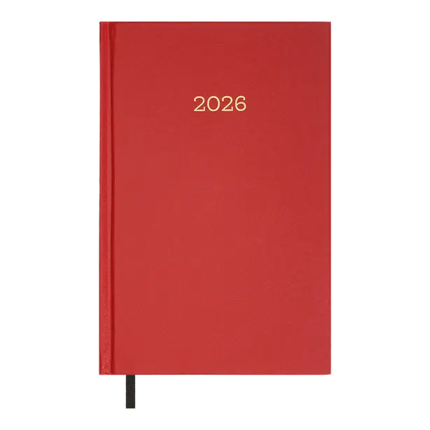 Щоденник датований Buromax 2026 SIMPLE А5 червоний бумвініл (BM.21166-05)