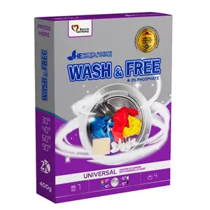 Пральний порошок WASH & FREE Лаванда з марсельським милом 400 г (96141897)