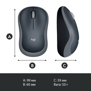 Комп'ютерна миша Logitech M185 безпровідна Grey (910-002238). Фото 6