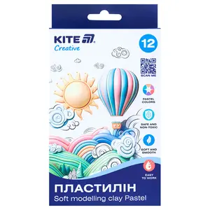Пластилін дитячий Kite восковий 12 кольорів 200гр (K-086-P)