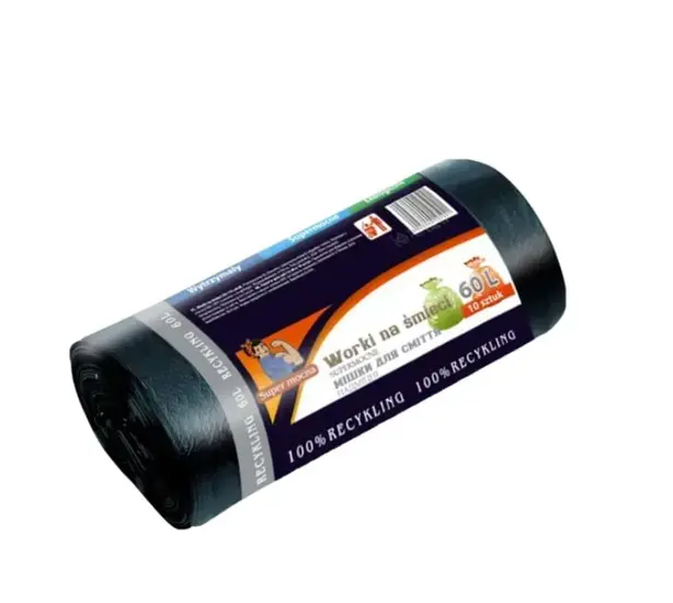 Пакети для сміття Super mocna 60 л 10 шт міцний чорний (40105021)
