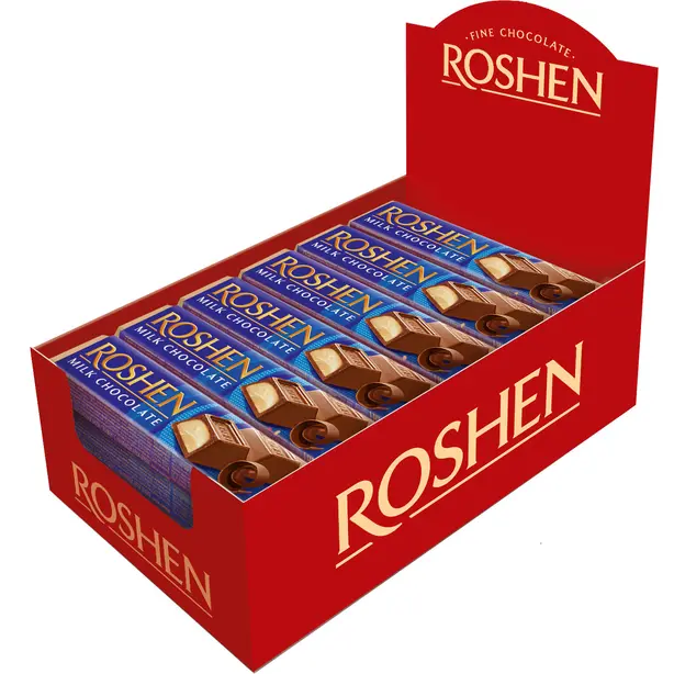 Батончик ROSHEN молочно-шоколадний з начинкою крем-брюле 43 г  (613630). Фото 3