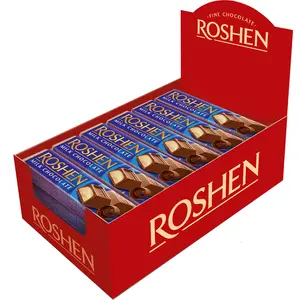 Батончик ROSHEN молочно-шоколадний з начинкою крем-брюле 43 г  (613630). Фото 3