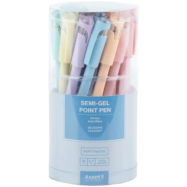 Ручка масляна Axent Soft Pastel чорнило синє 0.7 мм пластик (AB1102-02-A). Фото 3