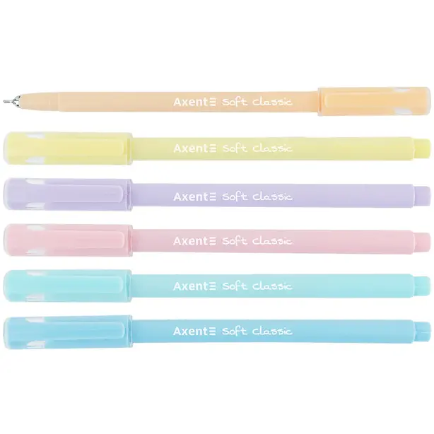 Ручка масляна Axent Soft Pastel чорнило синє 0.7 мм пластик (AB1102-02-A). Фото 2