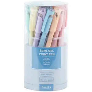 Ручка масляна Axent Soft Pastel чорнило синє 0.7 мм пластик (AB1102-02-A). Фото 3