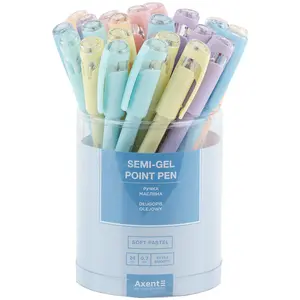 Ручка масляна Axent Soft Pastel чорнило синє 0.7 мм пластик (AB1102-02-A). Фото 4