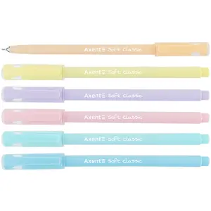 Ручка масляна Axent Soft Pastel чорнило синє 0.7 мм пластик (AB1102-02-A). Фото 2