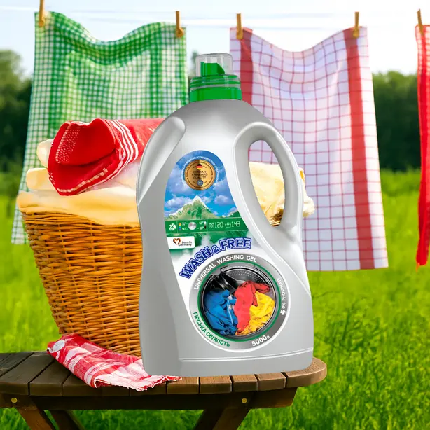 Гель для прання WASH & FREE Універсальний Гірська свіжість 5л (96142221). Фото 3