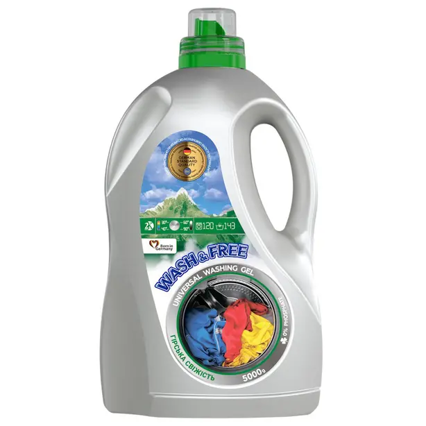 Гель для прання WASH & FREE Універсальний Гірська свіжість 5л (96142221)