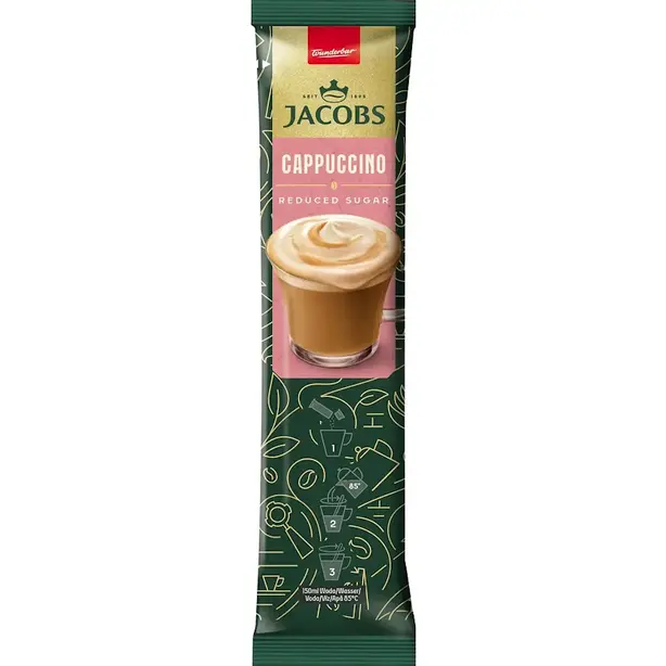 Кава розчинна у стіках 3в1 Jacobs 3в1 Cappuccino без цукру 14г х 10 шт (106389). Фото 3