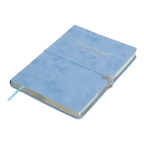 Щоденник датований A5 VELOUR блакитний штучна шкіра (BM.2134-14). Фото 2